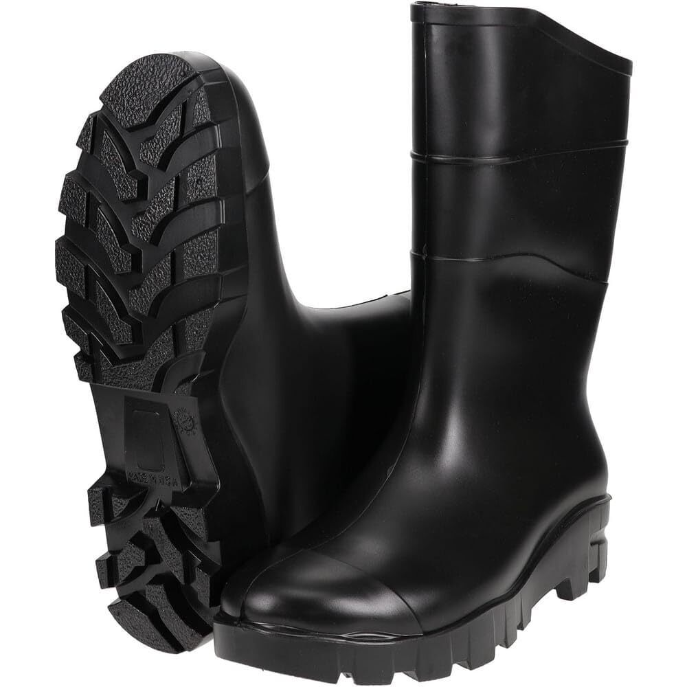 NEW PRO-SAFE SLIP-RESISTANT BLACK PVC WORK BOOTS: 1 PAIR, MENS SIZE 12